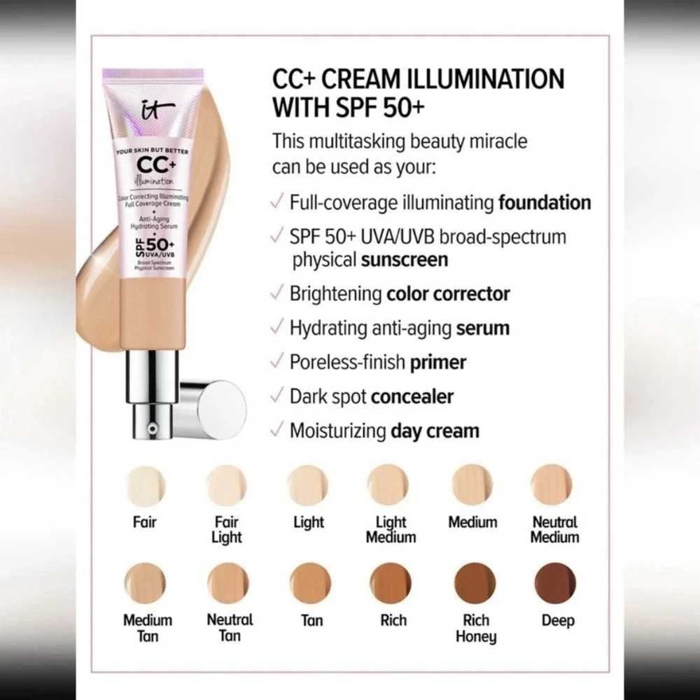 IT Cosmetics Skin But Better CC+ Illumination Full Coverage Cream - Medium Tan